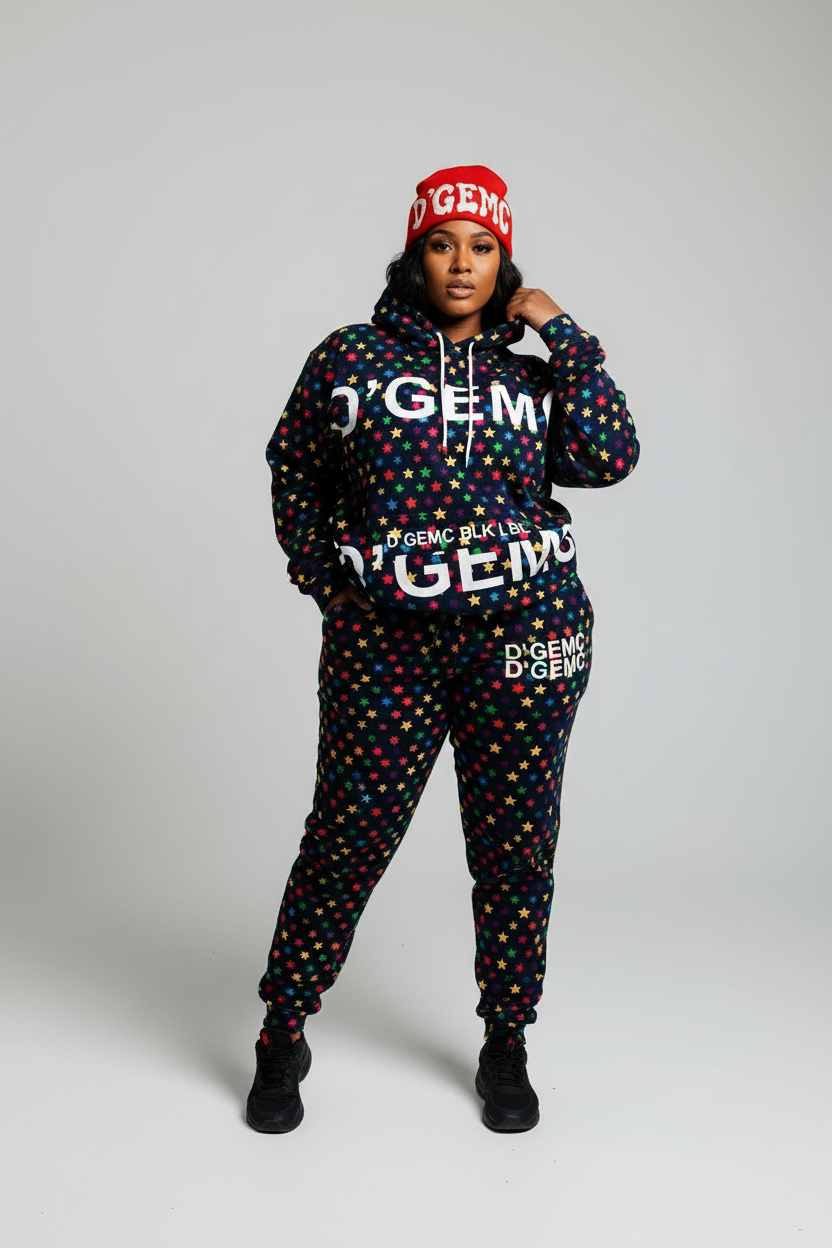 D'GEMC All-Star Pullover Set on Plus-Size Model