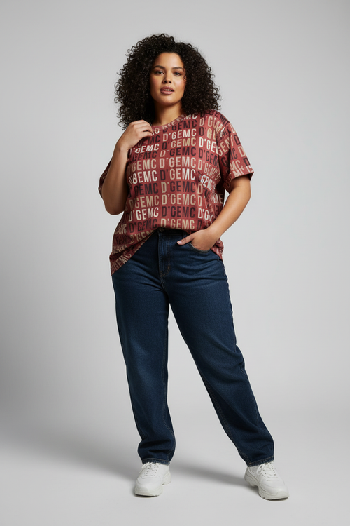 D'GEMC Block Gem Tee on Plus-Size Woman