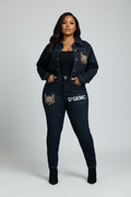 D'GEMC Jean Set on Plus-Size Model