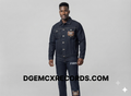 D'GEMC men's two-piece jean set featuring a denim jacket and matching jeans, casual fashion look for men.